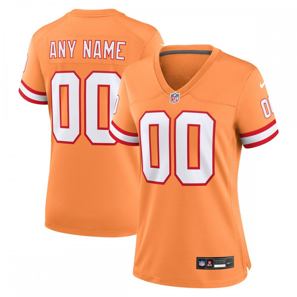 Tampa Bay Buccaneers Nike Women's Custom Throwback Game Jersey - Orange-GridironStore